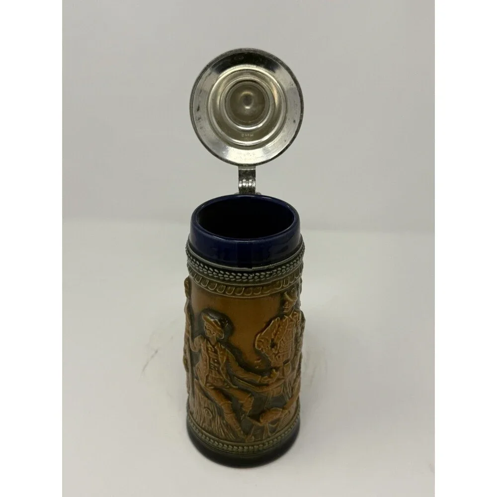 Gerz Gerzit West Germany Cold War Era Pretzel Handle Beer Stein Pewter Lid